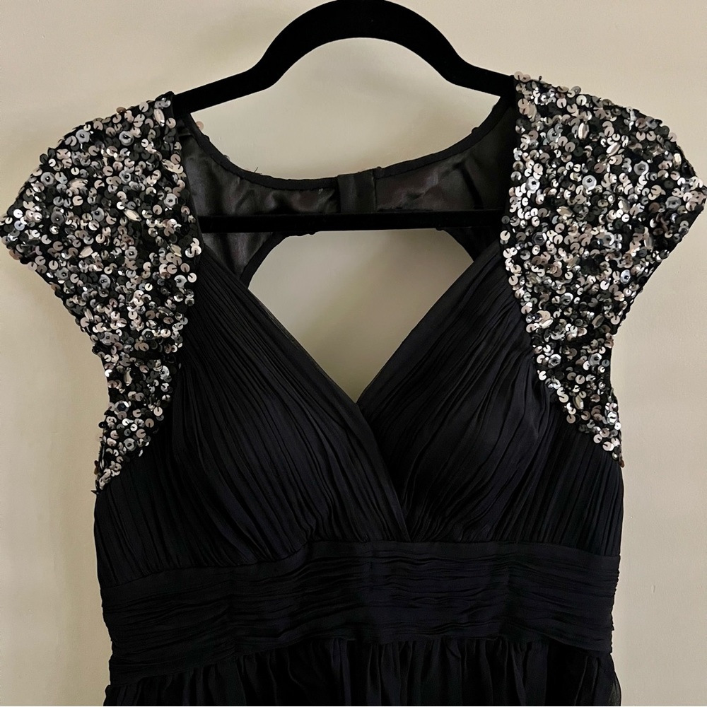{Scala} Silk & Sequin Evening Cocktail Mini Dress